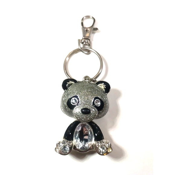 Panda Keychain Bling Backpack Charm Rhinestone Panda Bear Purse Charms - Picture 4 of 9
